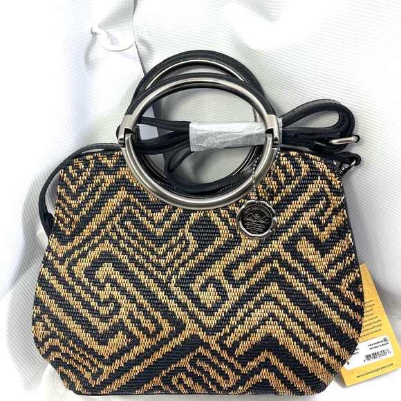 Patricia Nash Aria Dbl Ring Shopper.TribalWeave. Natural/Black.Dust Bag Included - Picture 2 of 13